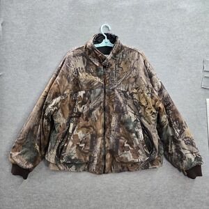 Duxbak Men Jacket 2XL Brown Reversible Camouflage Hunting Outdoor Full‎ Zip